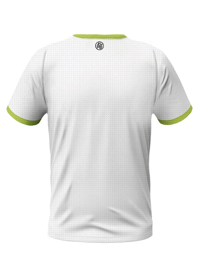 Camiseta Hazard Rough Society Blanca con Cuello Verde