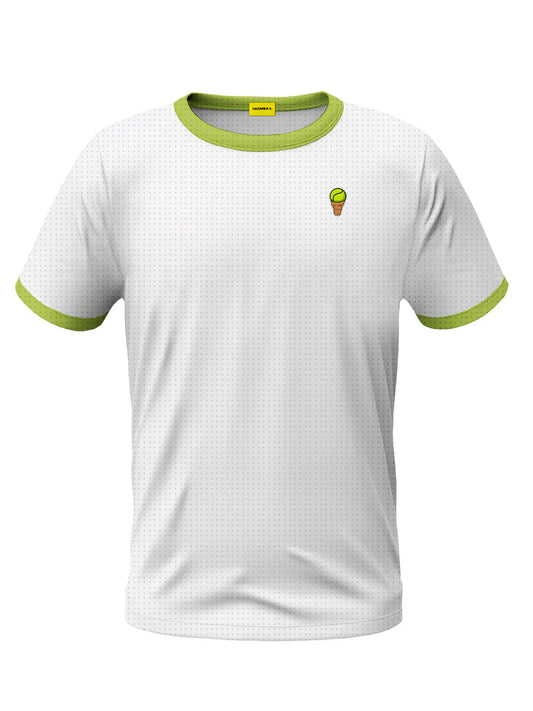 Camiseta Hazard Rough Society Blanca con Cuello Verde